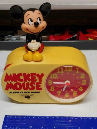 Vintage Mickey Mouse Alarm Clock Radio Am