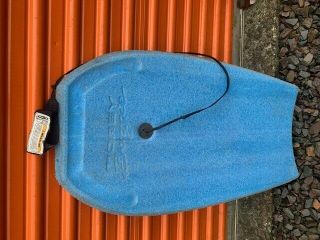 Vintage Morey Boogie Board Body Foam Bodyboard 40 Inches Blue W/ Leash