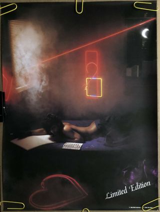 Prince Purple Rain Poster Vintage Pin - Up Laying In Bed Naked Limited Edition 80s