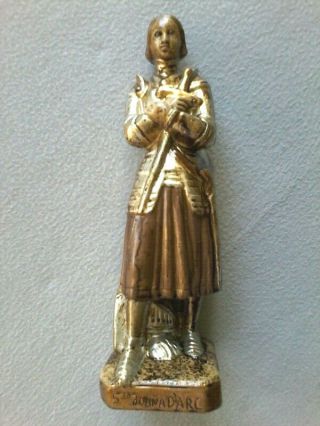 Large Vintage Saint Joan Of Arc Priests Altar Table Chamber Statue Figurine