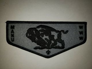 Boy Scout Oa Lodge 133 Ma - Nu Gray/black Felt Flap