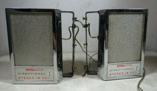 Vintage Pair Seeburg Stereo In 33 1/3 Jukebox External Side Ear Speakers
