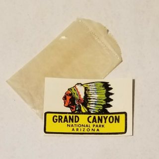 Vintage 1950s/1960s Grand Canyon National Park Arizona With Indian Rare