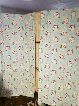 Cottage Lane Vintage Ralph Lauren Curtain Panels Roses Set of 2 Drapes USA 40x85 3