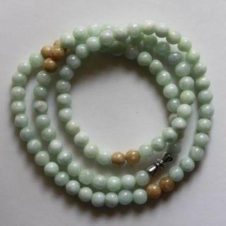100 Natural Untreated " A " Chinese Jadeite Jade Beads Necklace 6mm 20 "