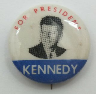 John F.  Kennedy For President Jfk 7/8 " Red Blue Campaign Button Pin Back Lf963