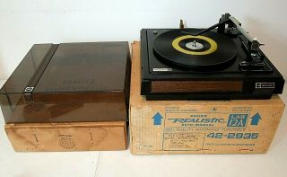 Vintage Realistic Lab 12a Automatic Turntable Unused? W/original Box,  Dust Cover