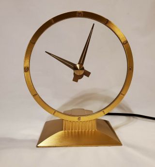 Vintage Mid Century Jefferson Golden Hour Electric Clock Art Deco 1953