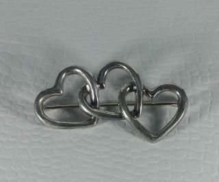 Vintage Tiffany & Co.  3 Hearts Brooch Pin