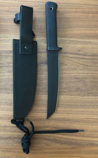 Vintage Cold Steel Recon Tanto Carbon V Fighting Knife USA Made Leather Sheath 2
