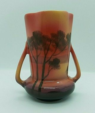 Vintage Miniature Vase In The Style Of Noritake Sunset.