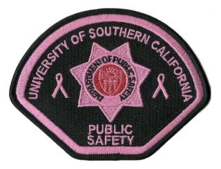 Usc University Of Southern California Public Safety / Ca Police Pink Patch