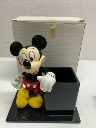 Vintage Disney Mickey Mouse Wooden Pen Holder Desktop