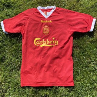 Vintage Liverpool Fc Reebok Jersey 38/40 Carlsberg Official Vtg 2000