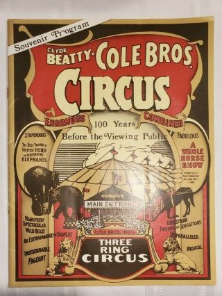 Vintage Clyde Beatty Cole Bros.  Circus Program - 1984