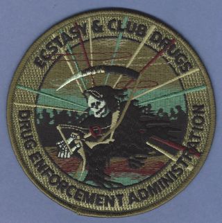 Dea Drug Enforcement Administration Ecstacy & Club Drugs Unit Patch Green