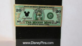 Disney 2008 Pin - The Mickey $20 Dollar Bill Goofy As Andrew Jackson