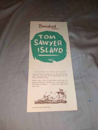 Vtg 1957 Disneyland Tom Sawyer Island Guide Souvenir Brochure Map & Events
