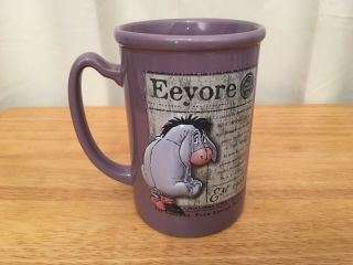 Disney Purple Embossed Graphic Winnie The Pooh Eeyore 16 Oz.  Ceramic Coffee Cup