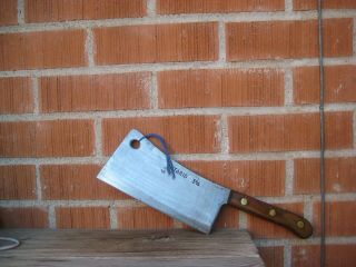 Vintage 8 " Blade X 1 3/4 Lb.  Weight Ontario Carbon Cleaver Knife Usa