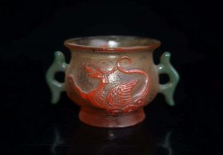 Chinese Old Beijing Glass Handmade Exquisite Incense Burner