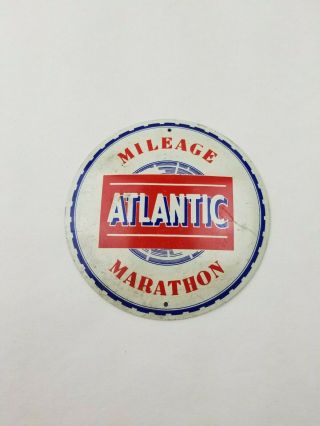 Vintage " Atlantic Mileage Marathon " License Plate Topper