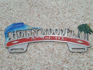 Vintage Hollywood Florida License Plate Topper Frame By The Sea 2