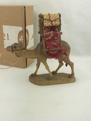 Vintage Anri Hand - Carved Wooden Nativity Camel 5”
