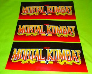 Three 1992 " Mortal Kombat " Arcade Marquees