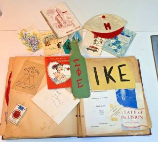 1950s Heartwarming Miami University Scrap Book Filled With Memories