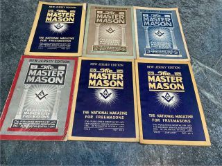 (6) 1926 And 1927 Jersey " The Master Mason " Masonic Magazines