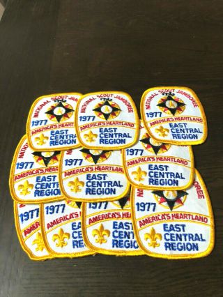 1977 National Jamboree East Central Region Patches - Qty.  10 Bv