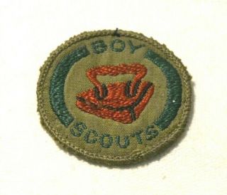 Iron Design Boy Scout Laundryman Proficiency Award Badge Brown Back Troop Small