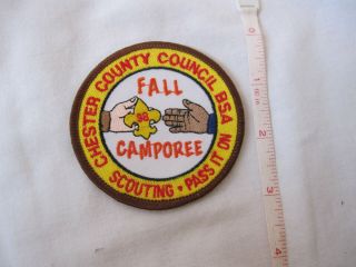 Boy Scouts of America Patch,  CHESTER COUNTY COUNCIL,  BSA,  SCOUTING,  PASS IT ON 2