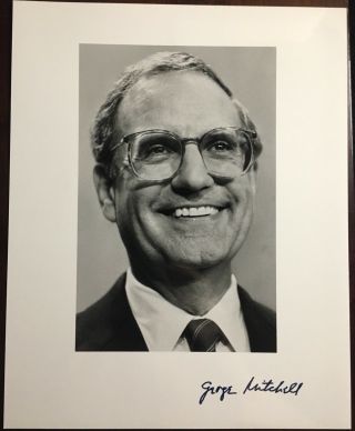 Senator George Mitchell Signed Photo 8x10 In Black And White