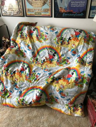 Vintage Mickey Mouse Comforter Disney Twin Size 72 " X 68 "