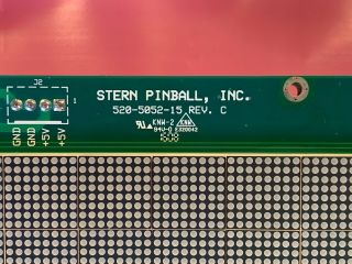Stern Pinball Machine Red LED DMD Dot Matrix Display Part 520 - 5052 - 15 2
