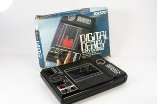 Vintage 1978 Tomy Toltoys Digital Derby Auto Raceway Game With Box