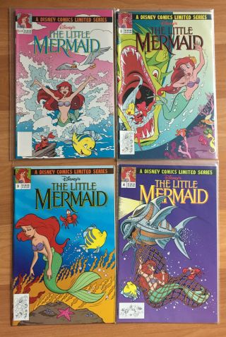 The Little Mermaid 1 - 4 Limited Series 1992 Disney Comic Book W/ Ariel