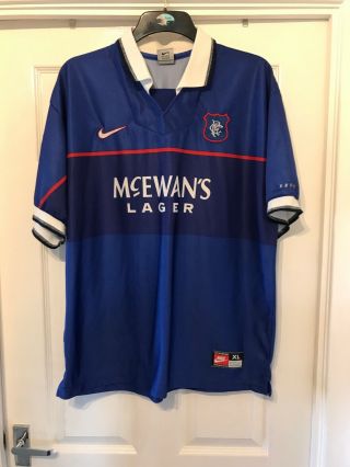 Vintage Glasgow Rangers 1997/1998/1999 Home Football Shirt Jersey Nike Size Xl