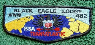 Boy Scouts Oa Black Eagle Lodge 482,  F - 5 Flap Patch Transatlantic Council