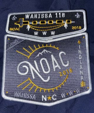 2018 Noac Oa Lodge 118 Wahissa Flap Set Wht.  Bdr.  Old Hickory Council Nc
