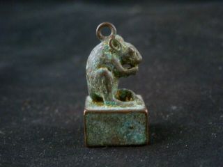 Exquisite Antique Chinese Bronze Mouse Little Seal U004