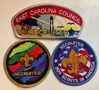 Three Great Recruiter Patches For The Bsa And East Carolina Council