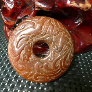Chinese Hongshan Culture Hand - Carved Safe Button906