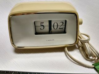 Vintage Caslon 201 Electric Flip Clock No 727346 Mid Century Modern Eames Era Nr