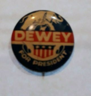 1948 Button Pin Thomas E Dewey For President Dew - 109