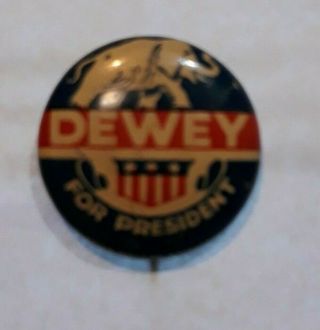 1948 BUTTON PIN THOMAS E DEWEY FOR PRESIDENT DEW - 109 2