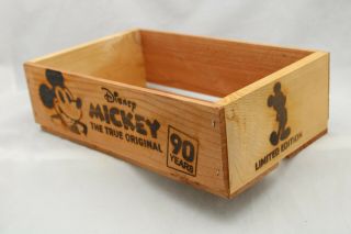 Disney Mickey Mouse Wood Crate The True 90 Years Le 11.  5 " X 7.  25 "