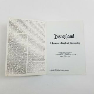 Disneyland A Treasure Book of Memories Book - 1989 3